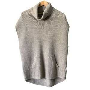 Sisters Cowl Turtleneck Sleeveless Knit Sweater Front Pockets Sz S/M Oversized